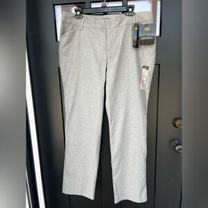 Lee Women's Relaxed Fit Mid Rise Straight Leg Ash Gray Dress Pants 16 Medium